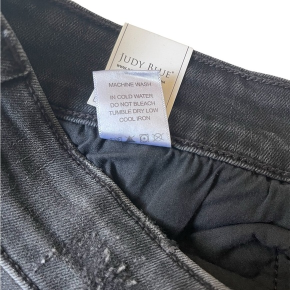 NEW WITH TAGS Judy Blue Black Buffalo Plaid Patch Skinny SIZE 18W - Picture 12 of 16